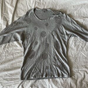 Gray Sweater with Silver Accents